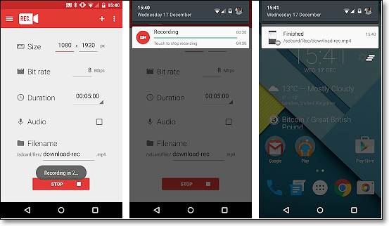 android rec screen recorder video call